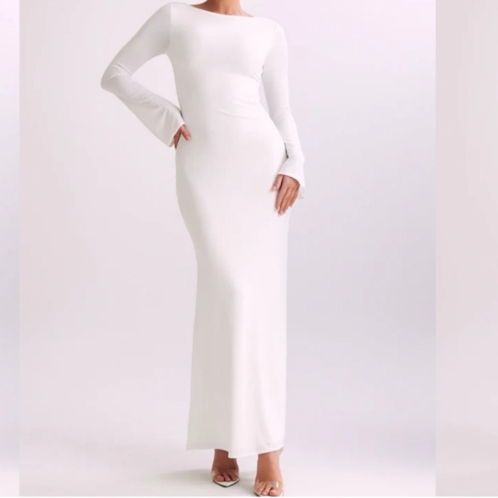 MESHKI Tarna Slinky Fishtail Maxi Dress